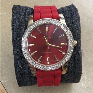 Red Geneva watch